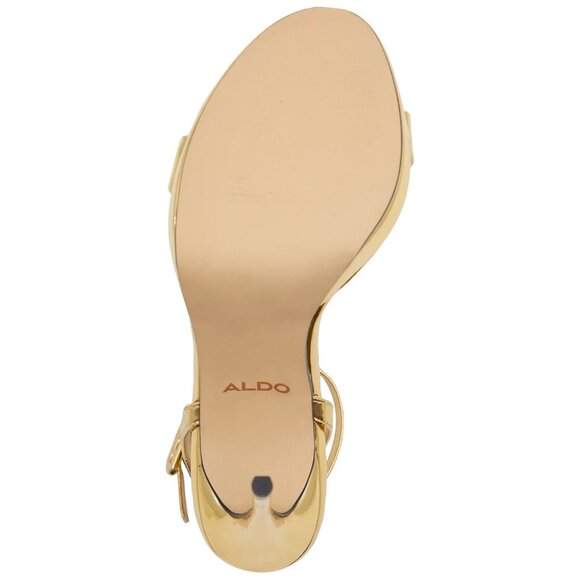ALDO Women's Kat Two-Piece Platform Dress Sandals Gold Metallic Size 8M - Picture 5 of 5